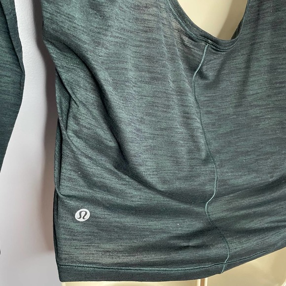 Lululemon Get Set Long Sleeve - Heathered Dark Emerald Black - Picture 8 of 8